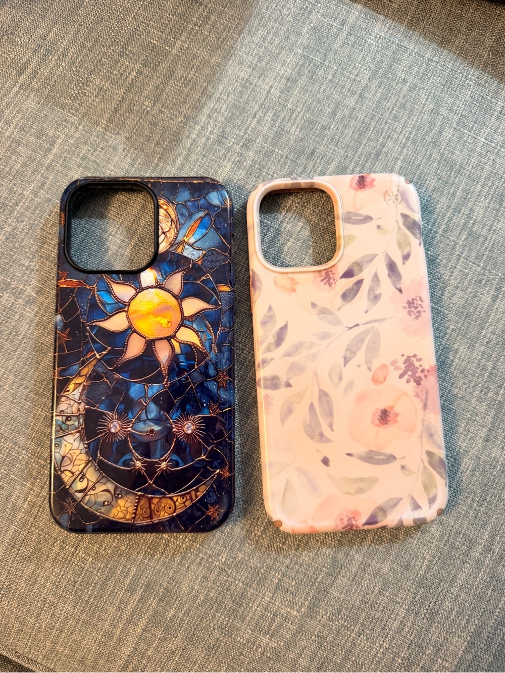 iPhone 14 Pro Max Case Bundle Speck Floral Pink White & Blue Sun Moon Celestial